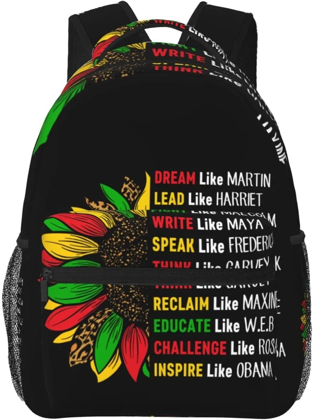 Juneteenth Sunflower Free-ish Black History Month Backpack Lightweight Laptop Backpack Casual Daypack Travel Double Shoulder Bag For Women Men