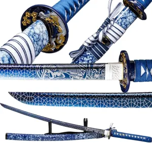 Kamaiwo-1045/1060 Clay Tempering high Carbon Steel Hademade Heat Tempered Full Handmade Hand Forged Japanese Katana Authentic，Sword Real Weapons，Full Tang,Functional,Practical Sharp