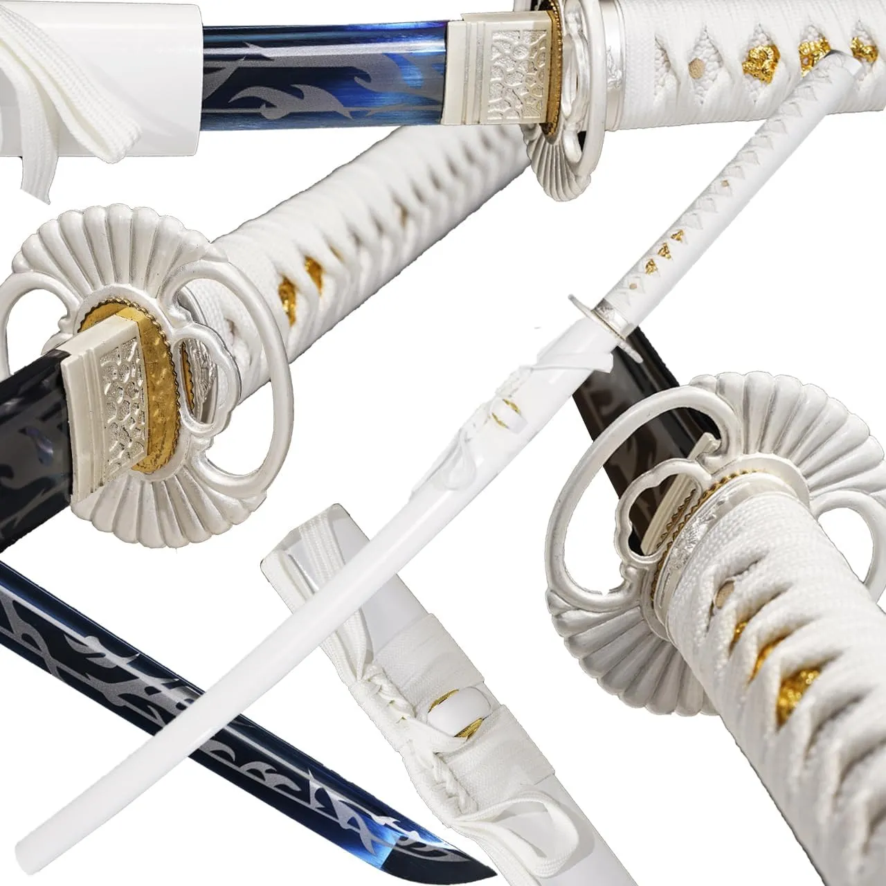 Kamaiwo-1045/1060 Handmade Hand Forged Authentic，Japanese Katana Samurai Swords are a Unique Gift for Men - Full Tang High Carbon Steel Makes a Memorable for Martial Arts Collectors,Blue