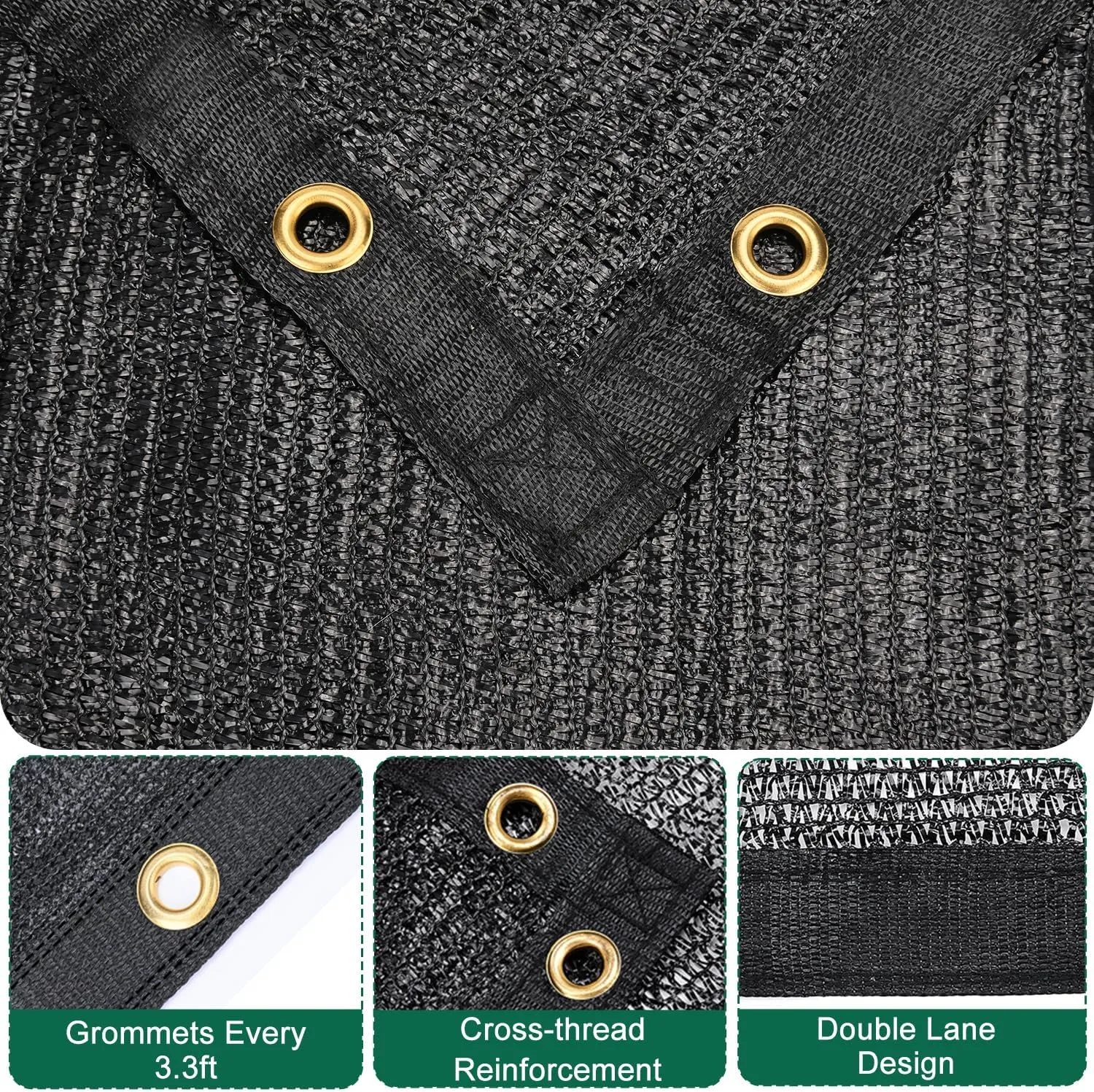 Kesfitt Garden 70% Shade Cloth, Resistant Sun Shade Net 8x12FT Mesh Tarp with HDPE Material and Reinforced Grommets Shade Trap for Greenhouse, Plant, Pergola, and Backyard Patio Sunshade