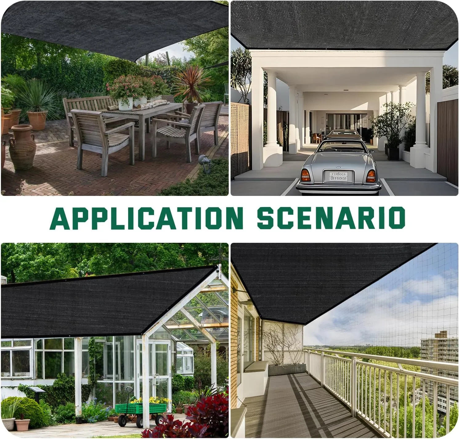 Kesfitt Garden 70% Shade Cloth, Resistant Sun Shade Net 8x12FT Mesh Tarp with HDPE Material and Reinforced Grommets Shade Trap for Greenhouse, Plant, Pergola, and Backyard Patio Sunshade