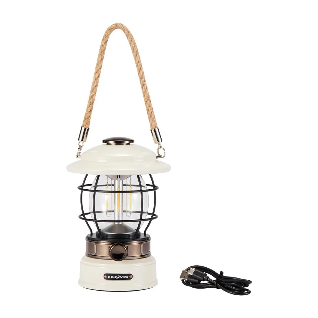 KickAss Vintage Camping Lantern - White