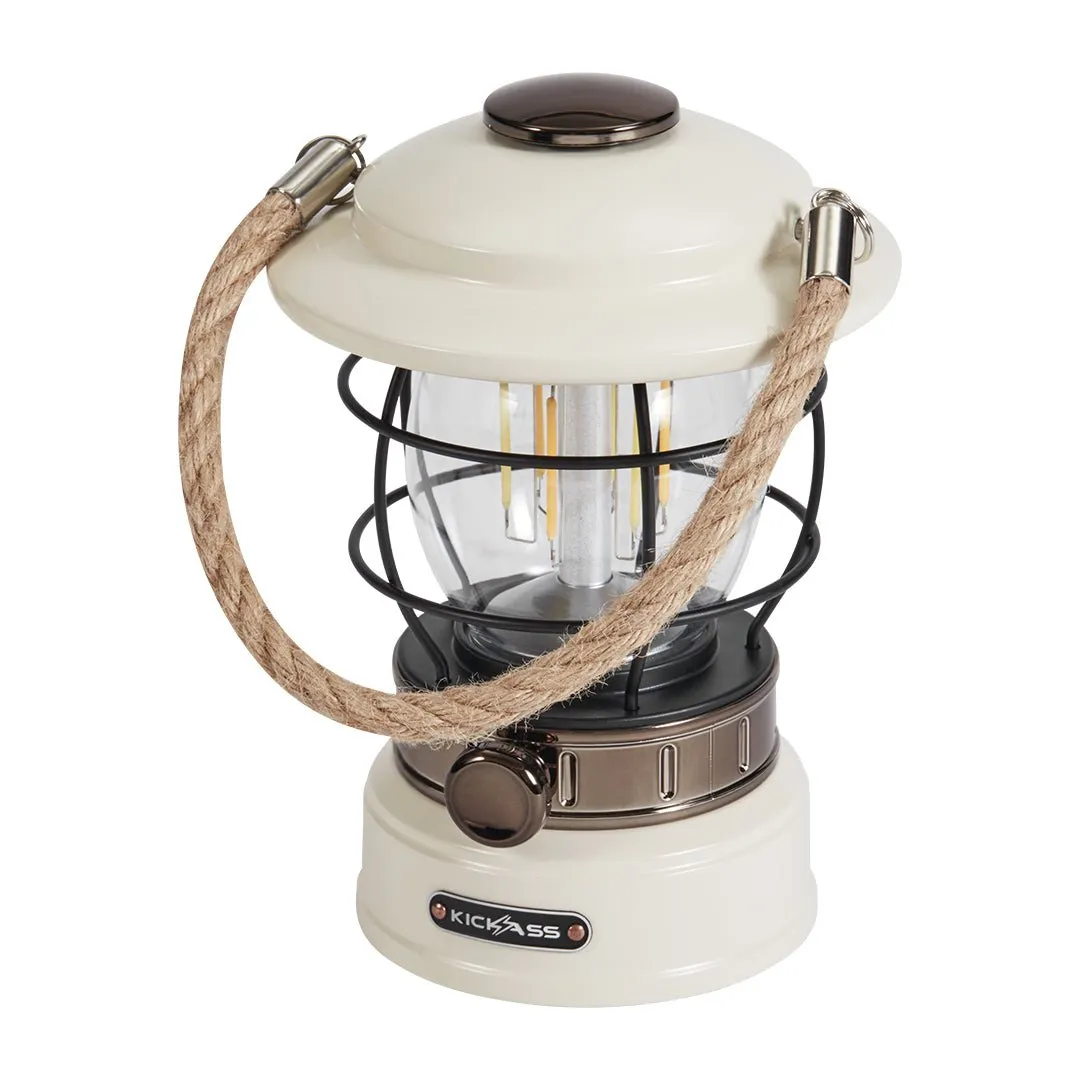 KickAss Vintage Camping Lantern - White