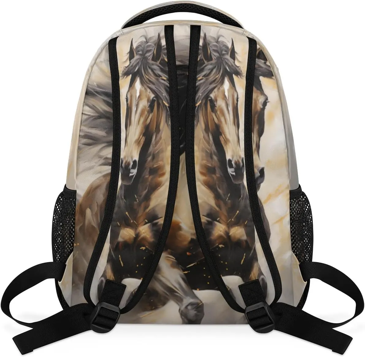 Kids School Backpacking Horse Animal Watercolor Backpack for Teens Girls & Boys Middle School Aesthetic Students Bookbag 16 in Cute Lightweight Gym Travel Bag Sports Schoolbag
