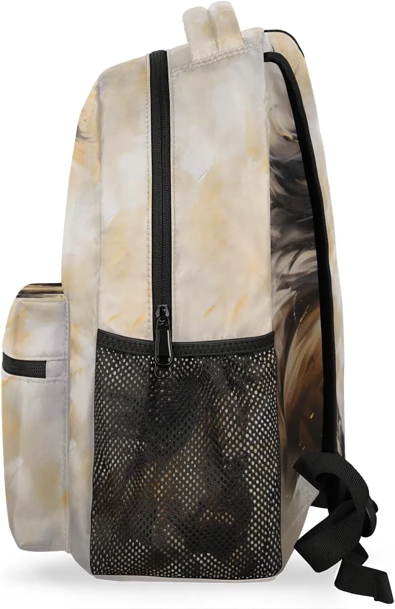 Kids School Backpacking Horse Animal Watercolor Backpack for Teens Girls & Boys Middle School Aesthetic Students Bookbag 16 in Cute Lightweight Gym Travel Bag Sports Schoolbag