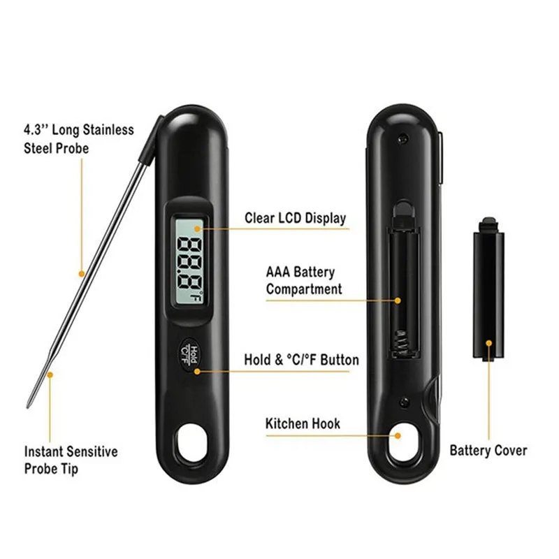 Kitchen Cooking Foldable Digital Instant Read Meat Thermometer