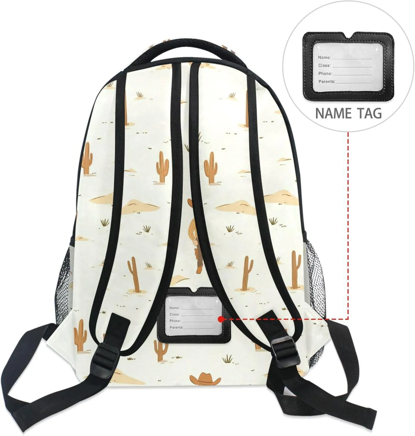 KLL Backpacks for Women Men Fashion Laptop Bag with Chest Strap for College Work Western Cowboy Boho Cactus Cowboy Vast Wilderness