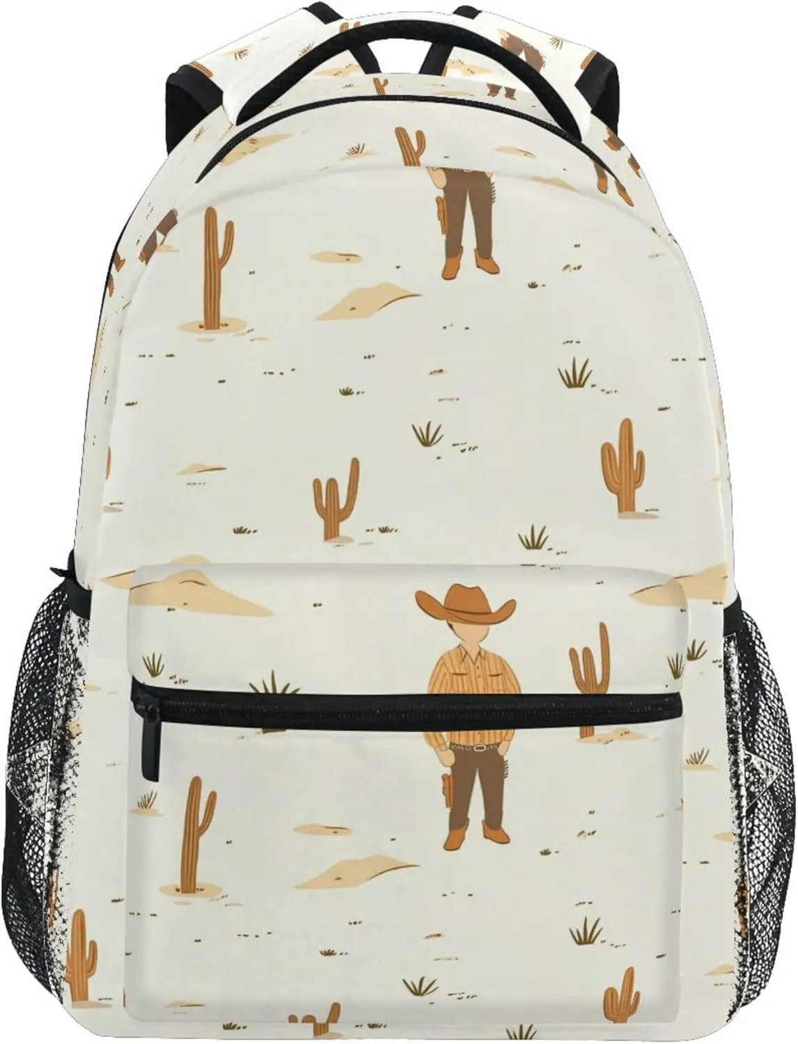 KLL Backpacks for Women Men Fashion Laptop Bag with Chest Strap for College Work Western Cowboy Boho Cactus Cowboy Vast Wilderness