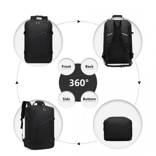 Kono Lightweight Cabin Bag Travel Business Backpack - Black