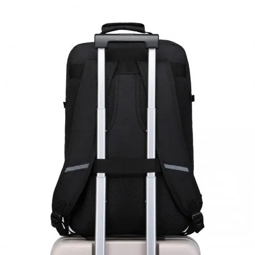 Kono Lightweight Cabin Bag Travel Business Backpack - Black