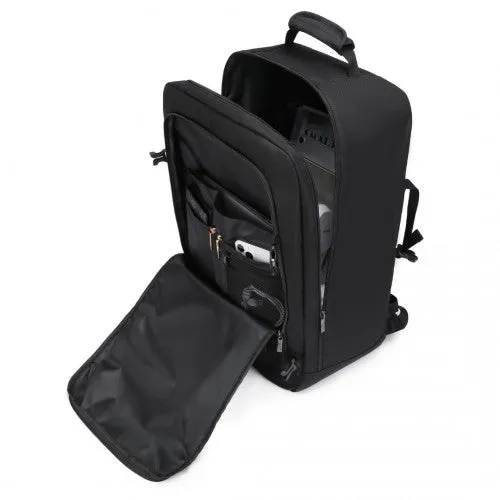 Kono Lightweight Cabin Bag Travel Business Backpack - Black