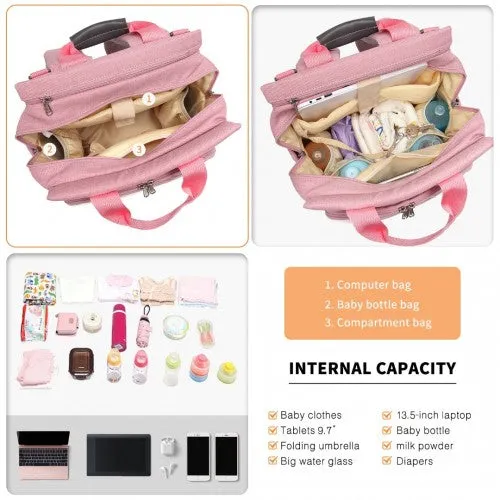 Kono Simple Lightweight Maternity Changing Bag - Pink
