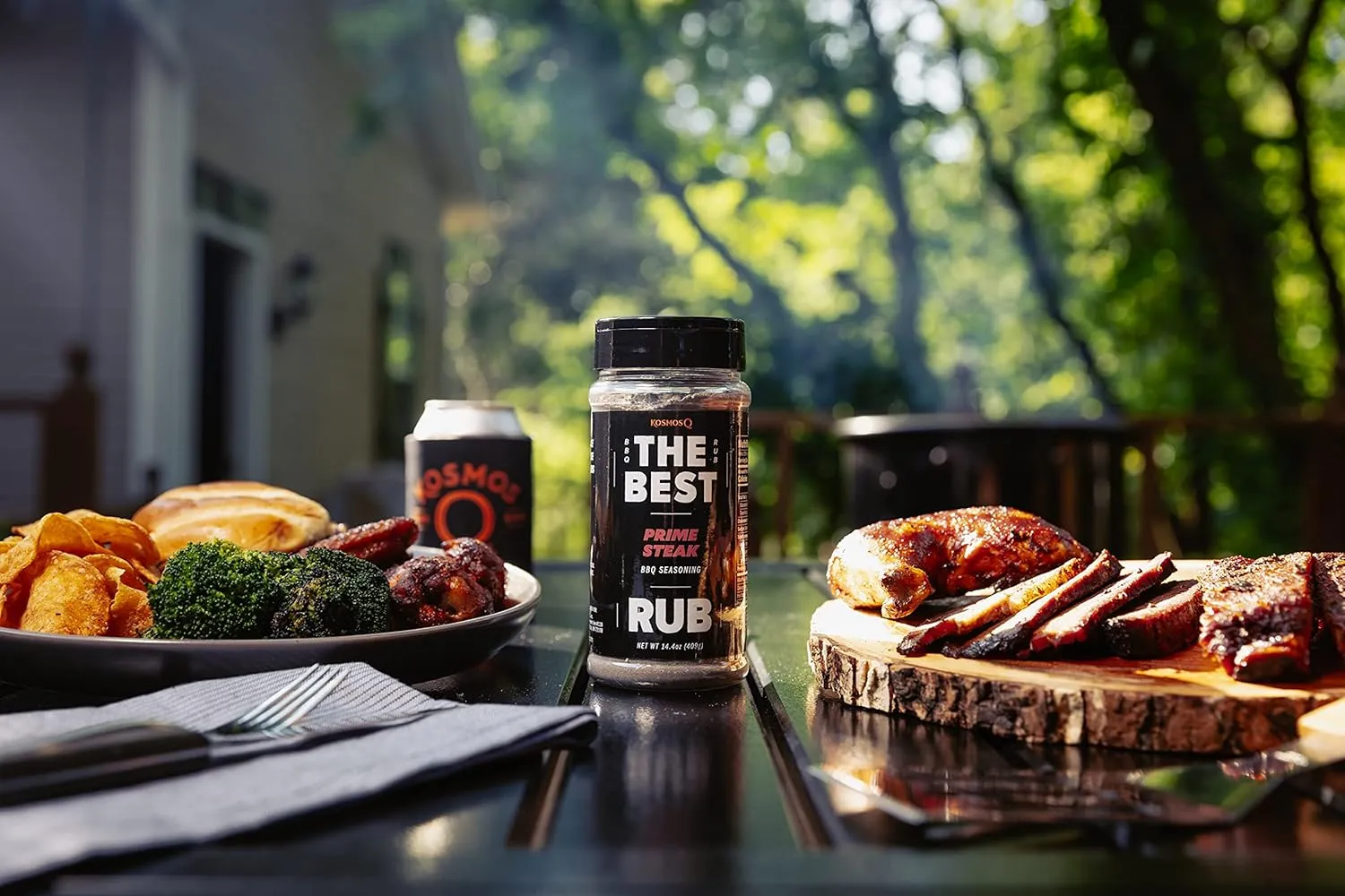 Kosmos Q The Best Prime Steak Rub - BBQ Meat Dry Rub & Prime Steak Seasoning - Use on Steak, Ribs, Pork Chops, Chuck Roast & Beef Brisket (14.4 oz)