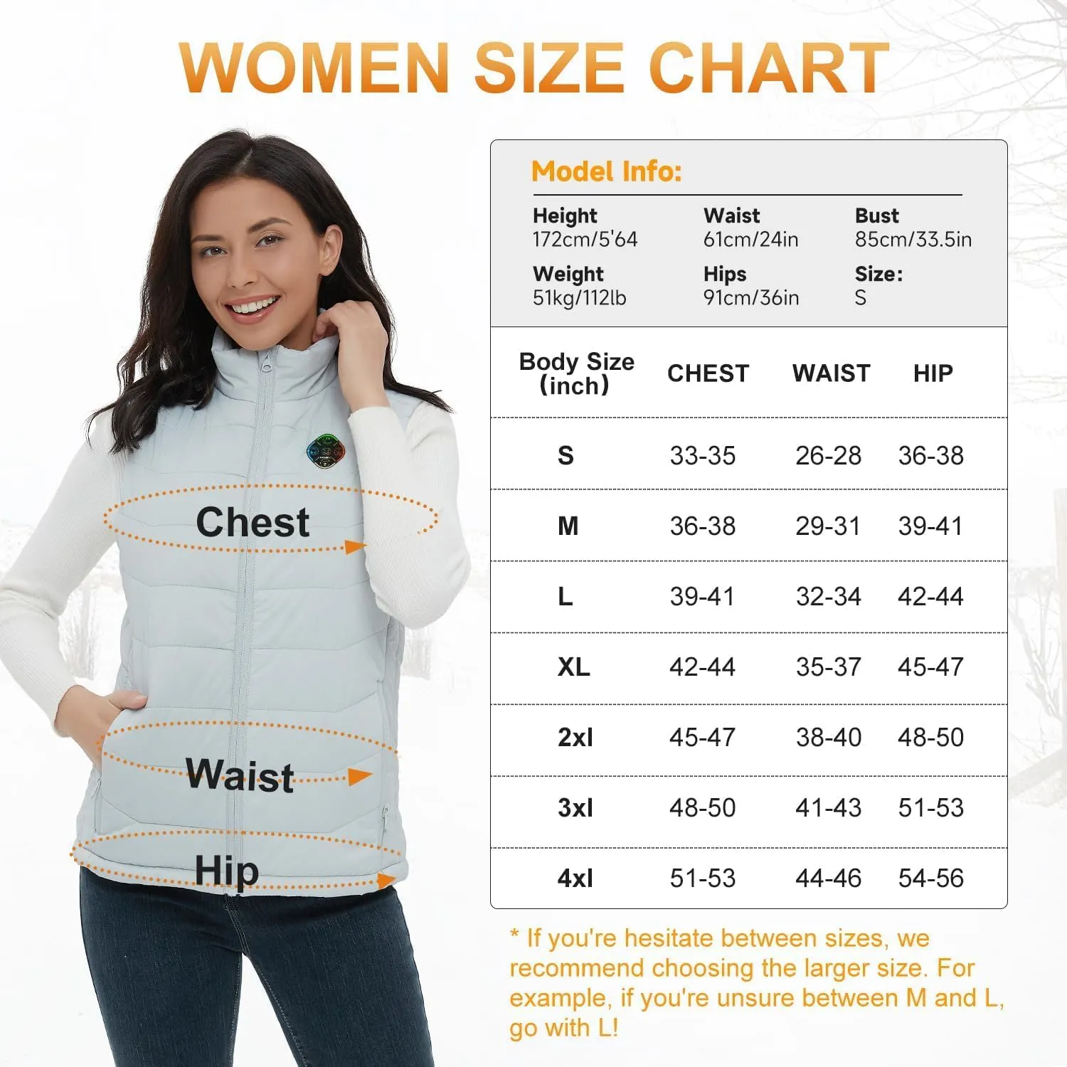 KOVNLO Womens Heated Vest, 4 in 1 Smart Controller, Lights-out Design, Lightweight Heating Vest (Battery Pack Not Included)