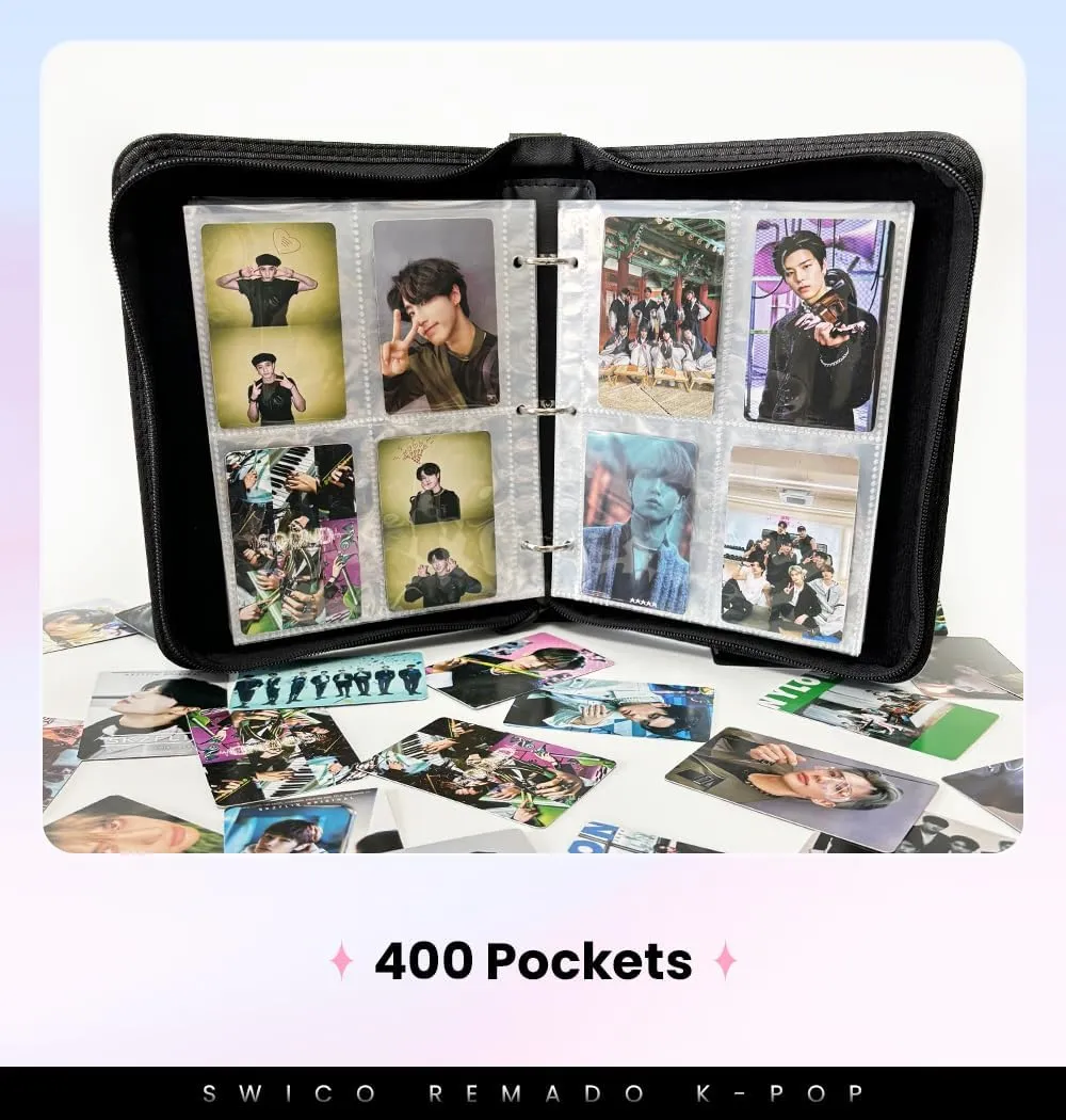 Kpop Photocard Binder Cute Cartoon 400 Pockets Photocard Holder Book with Sleeves Photo Album for Lomo Cards