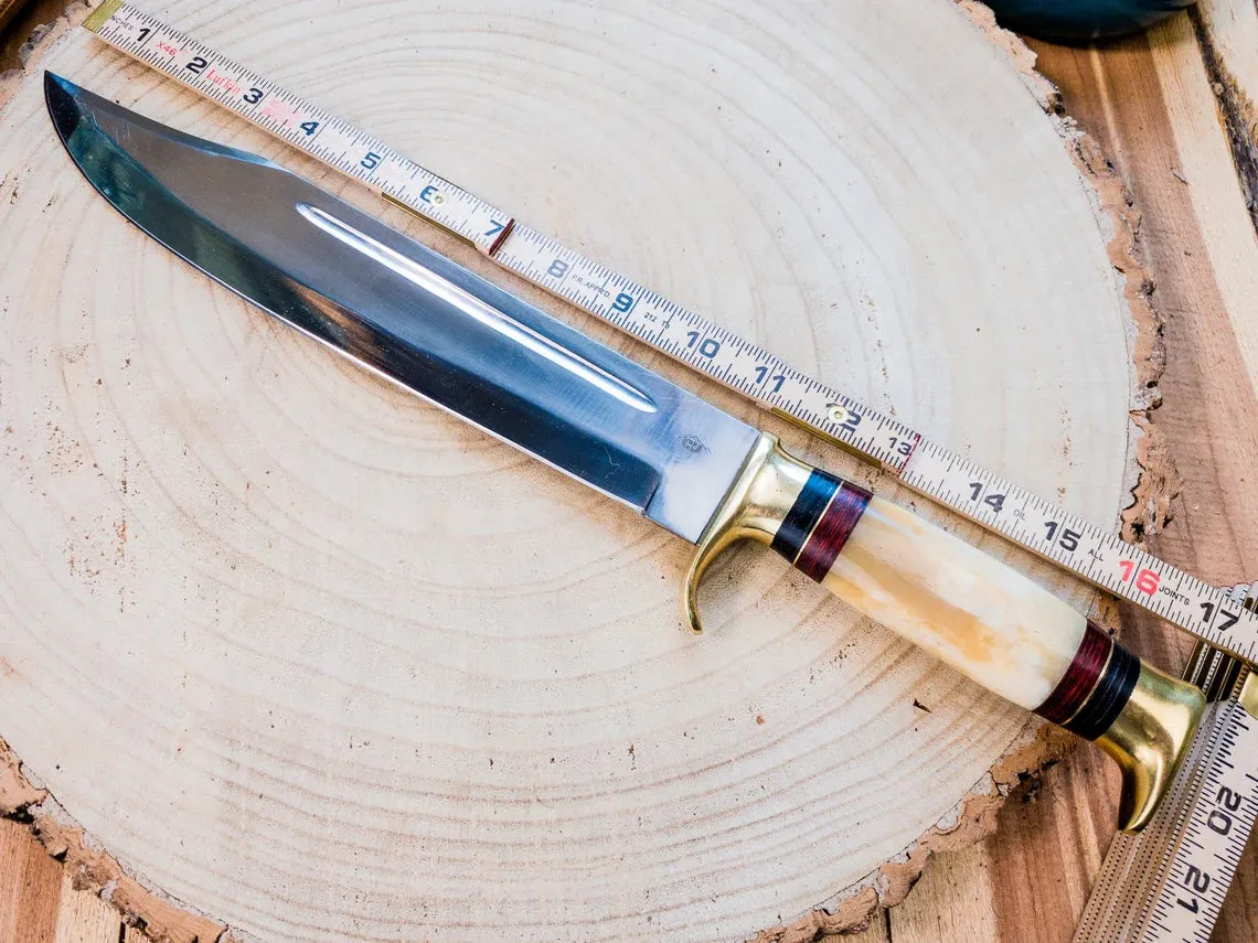 Large Bowie Knife with Bone Handle