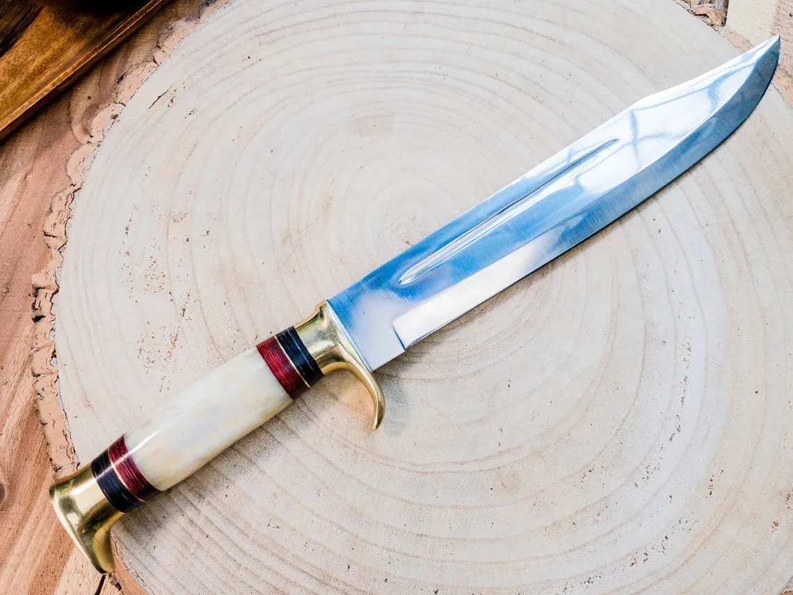 Large Bowie Knife with Bone Handle