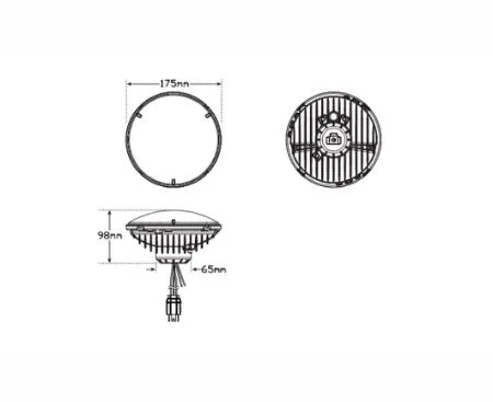 LED Autolamps HL175 MaxiLamp 7 Inch Headlamp Inserts - Each