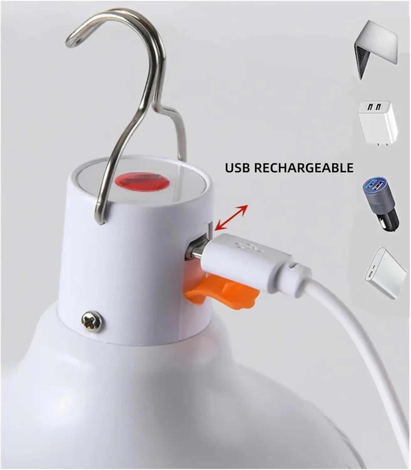 LED Bulb E 27 80w/150w/220w USB Rechargeable Energy Saving Emergency Household Use Outdoor Camping Illumination Portable Hook 2 Pack (Size : 150w)