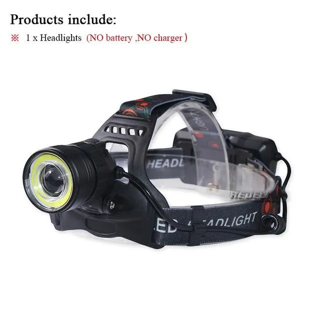 LED Headlamp usb xml t6 zoom cob Headlight Camping Head Torch waterproof Head Lantern Lamp linterna Head frontal 18650 battery