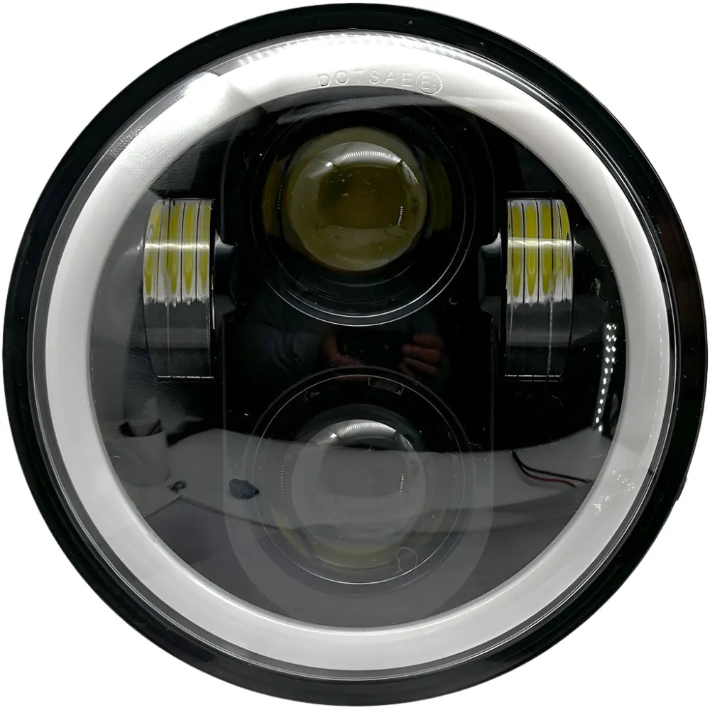 LED Replacement 5 3/4" Headlamp With HALO Driving Light and Amber Indicator