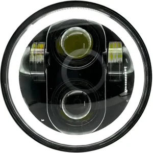 LED Replacement 5 3/4" Headlamp With HALO Driving Light and Amber Indicator