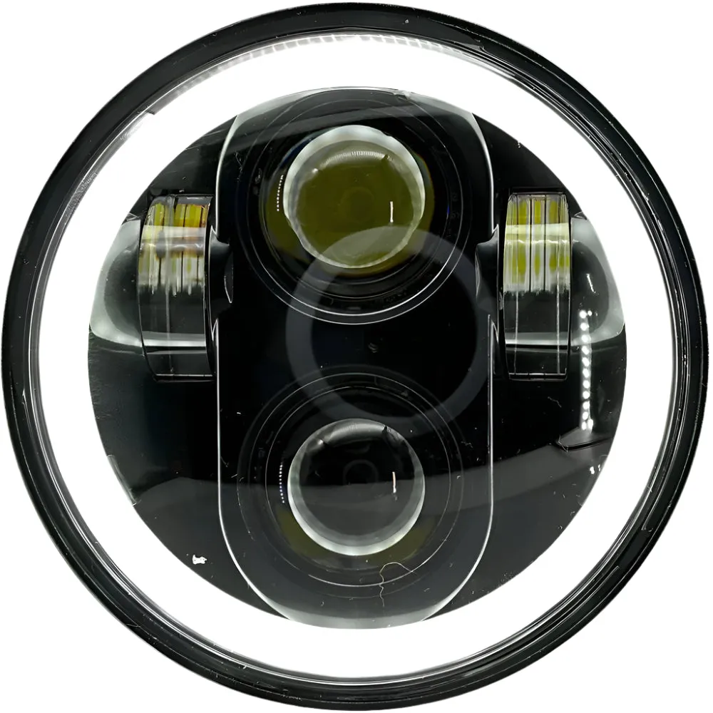 LED Replacement 5 3/4" Headlamp With HALO Driving Light and Amber Indicator