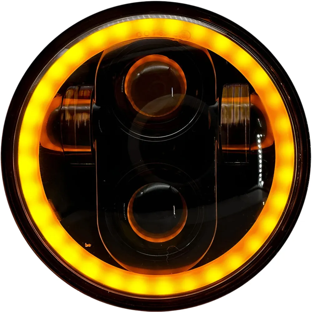 LED Replacement 5 3/4" Headlamp With HALO Driving Light and Amber Indicator