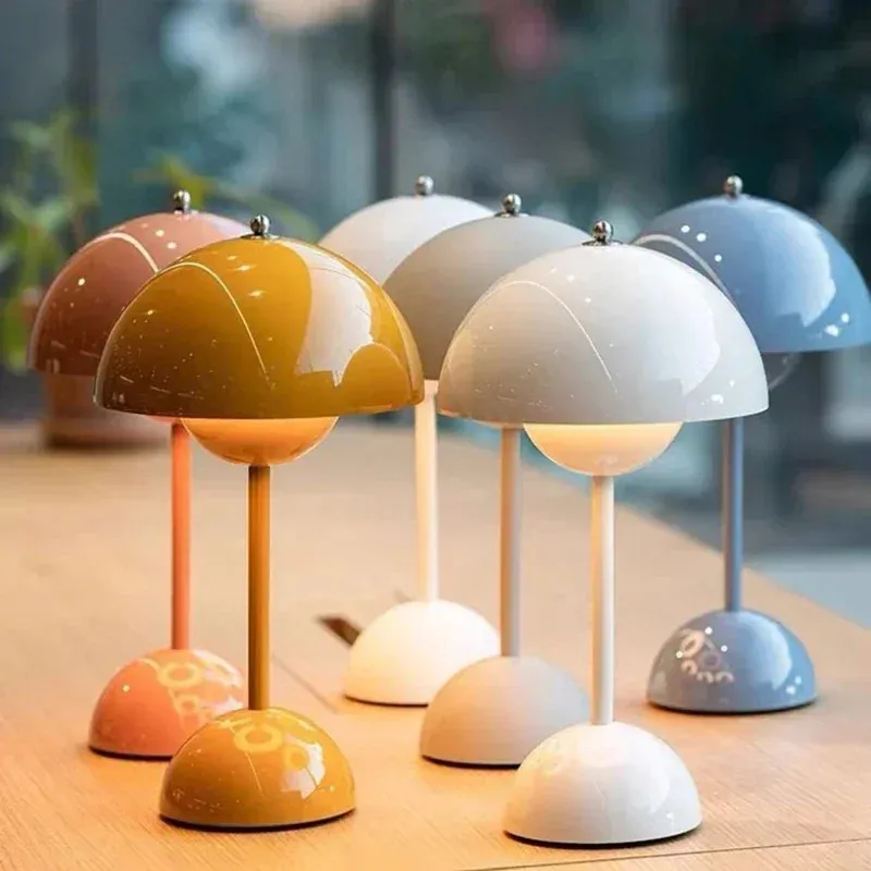 LED Table Lamp Touch Dimmable, USB Rechargeable Modern Lantern for Room Decor