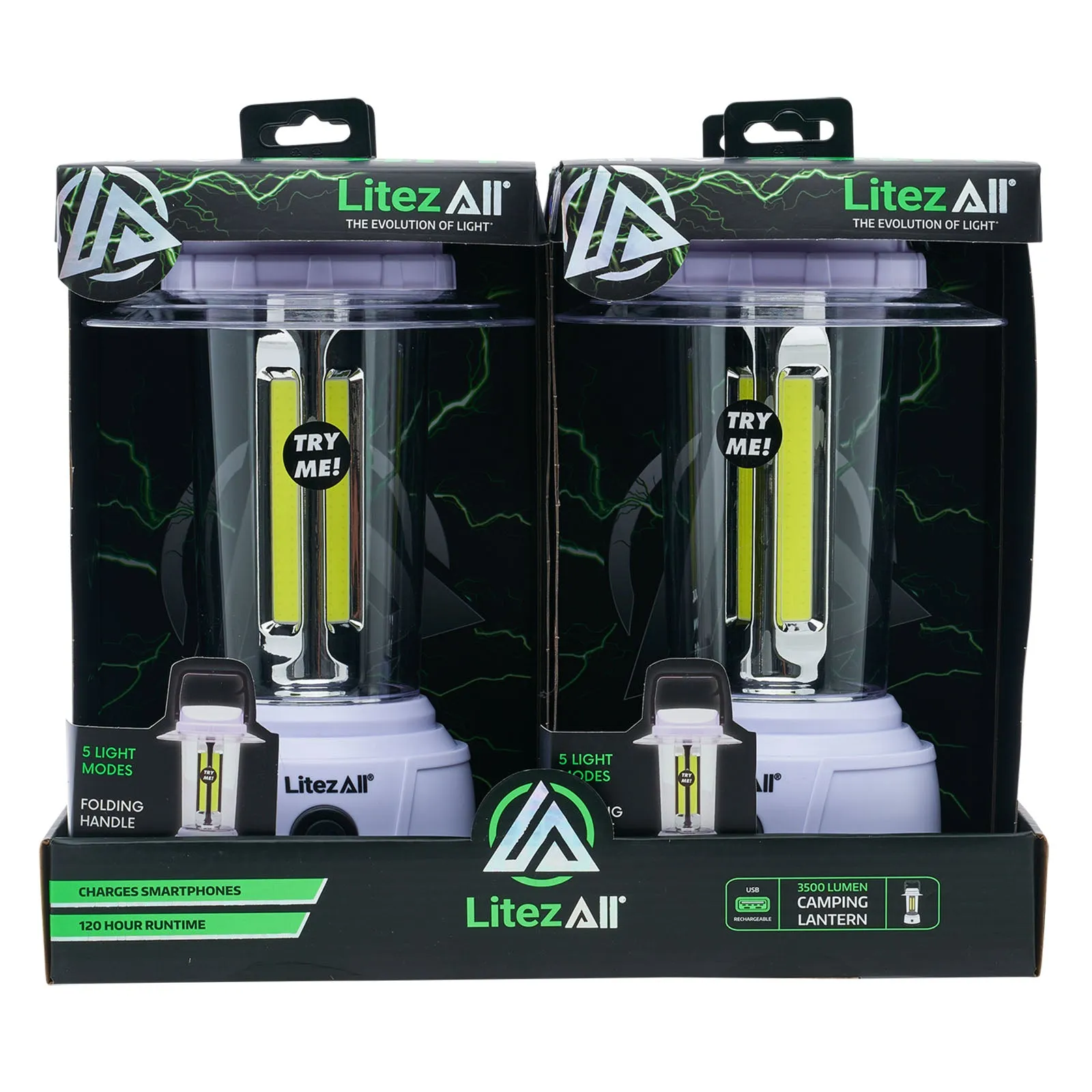 LitezAll 3500 Lumen Rechargeable Lantern with Power Bank