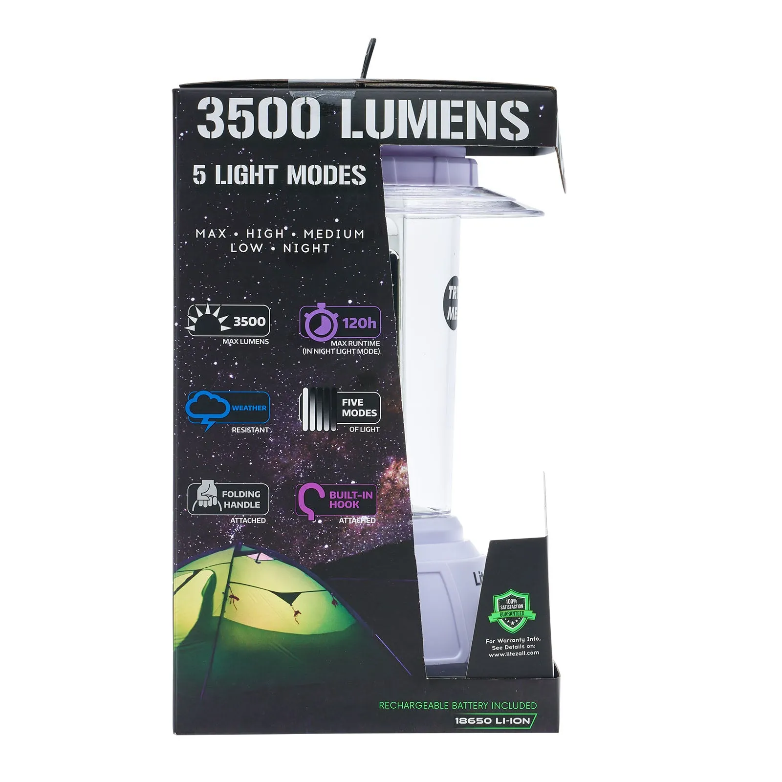 LitezAll 3500 Lumen Rechargeable Lantern with Power Bank