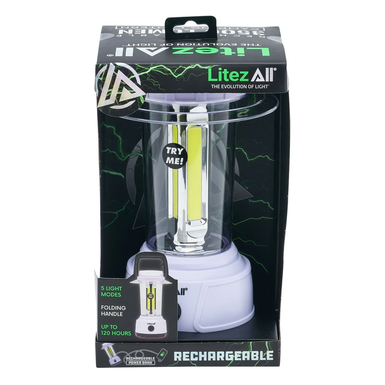 LitezAll 3500 Lumen Rechargeable Lantern with Power Bank