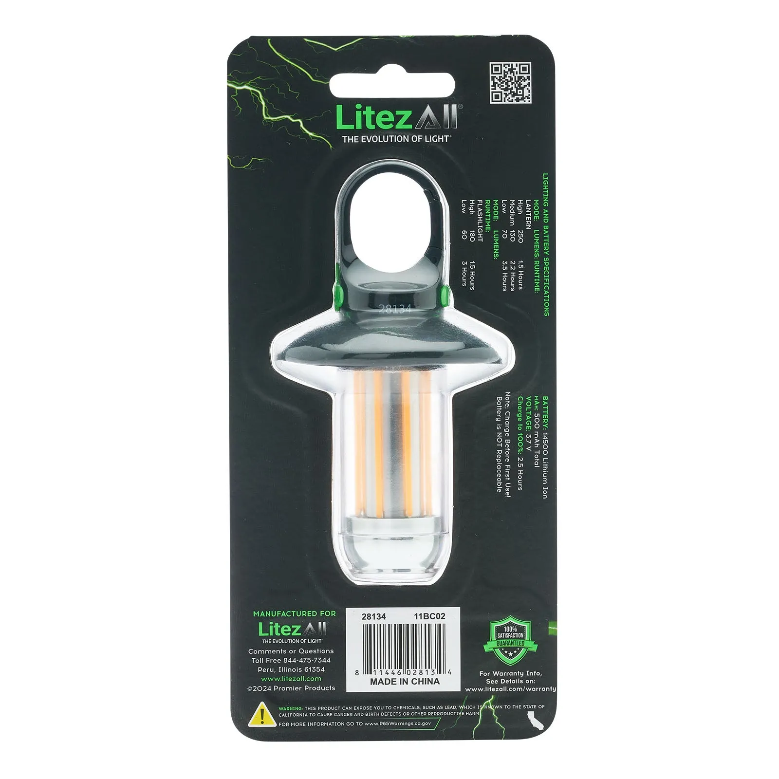 LitezAll Mini Rechargeable Lantern with Flashlight