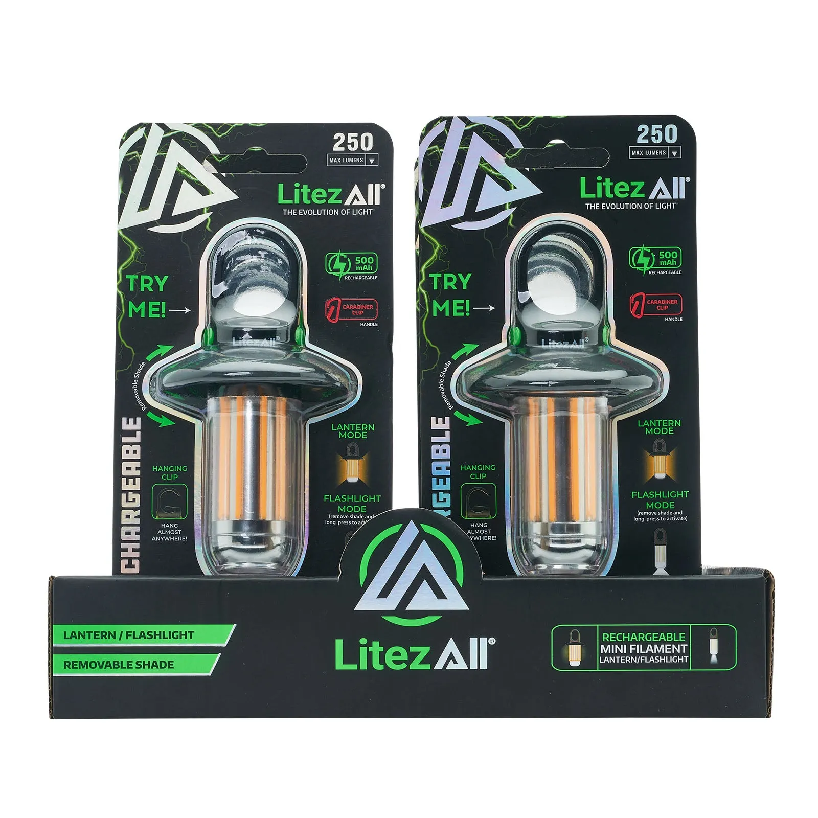 LitezAll Mini Rechargeable Lantern with Flashlight