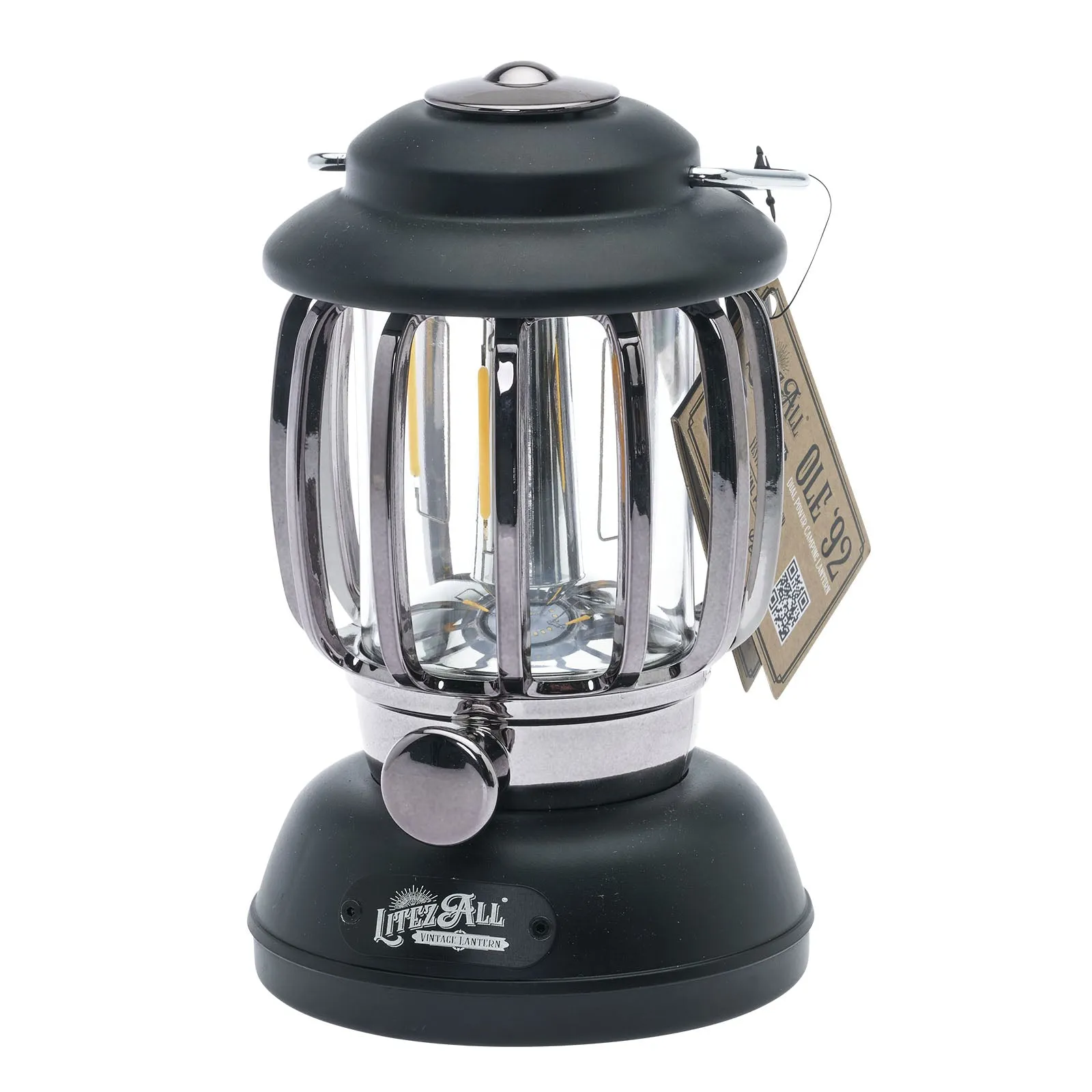 LitezAll Ole '92 Rechargeable and Battery Powered Camping Lantern with Dimmer