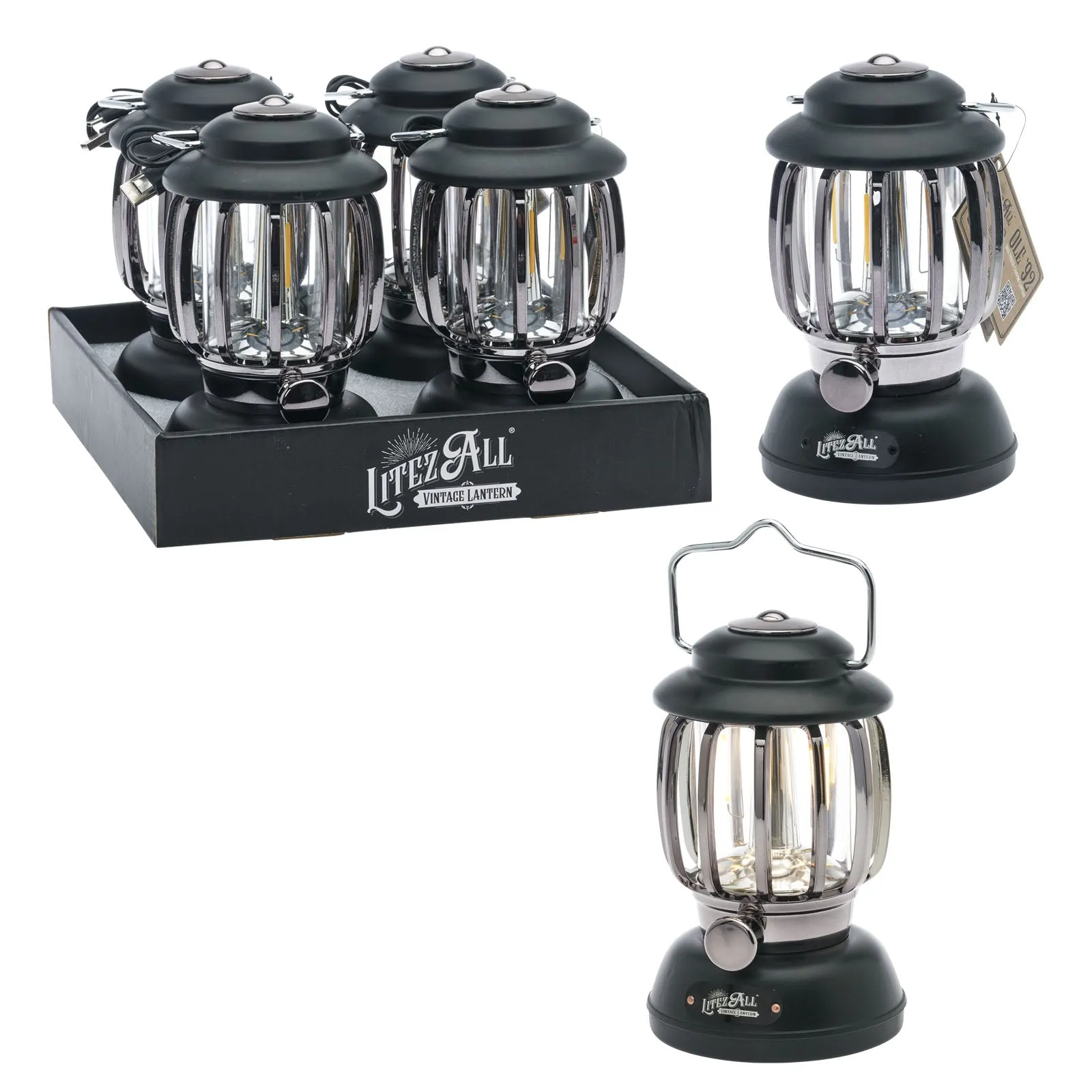 LitezAll Ole '92 Rechargeable and Battery Powered Camping Lantern with Dimmer