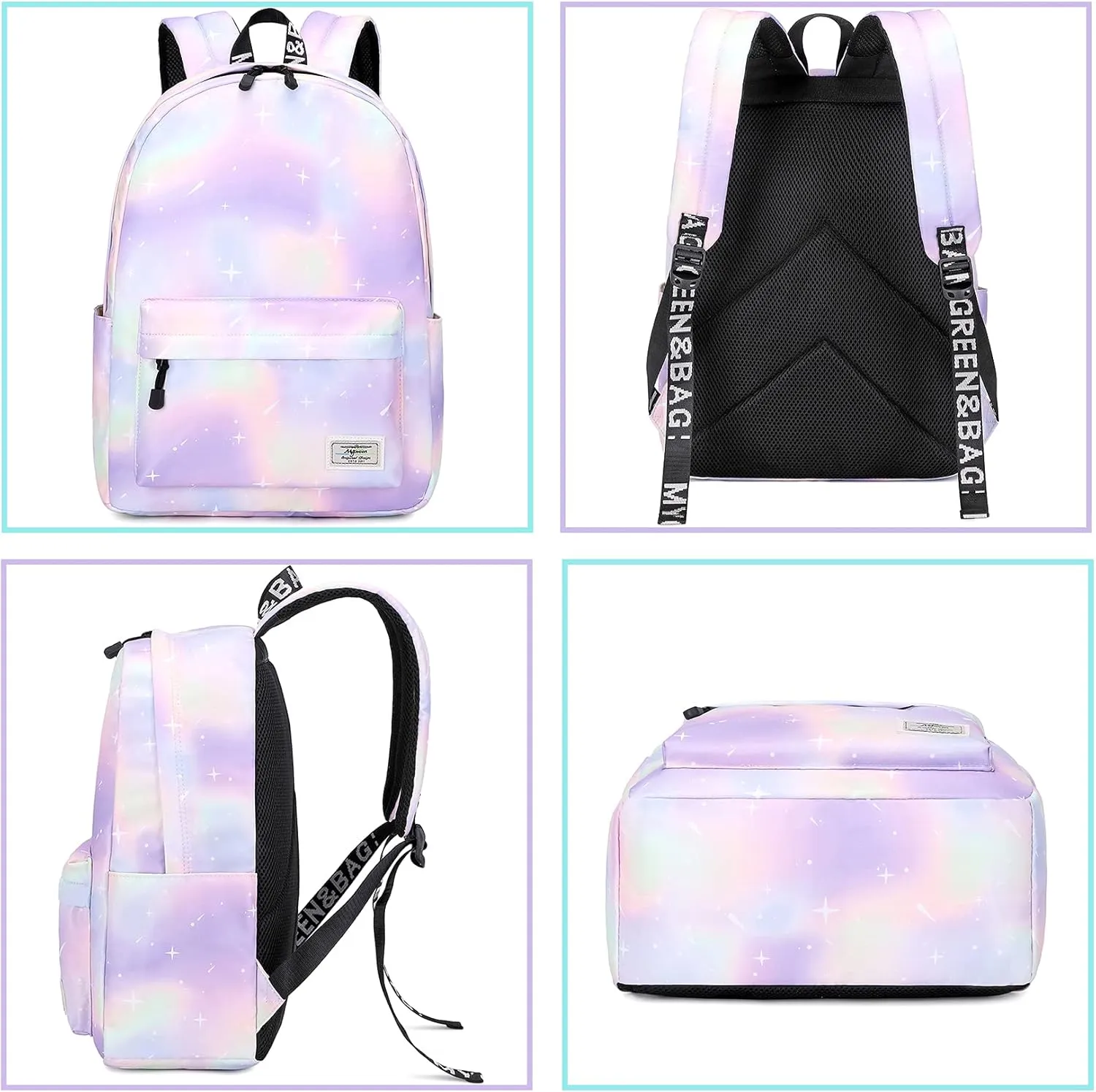Lohol Galaxy Backpack for School Travel, Lightweight BookBag for Girls Kids