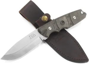 LYNXGEAR Fixed Blade Knife with Sheath, 4.5" D2 Blade Hunting Knife with Black Micarta Handle, Perfect EDC Survival Bushcraft Beltknife for Men Women