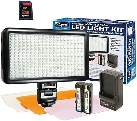 Lytro Illum Light Field Digital Camera Lighting Ultra-Slim LED-300 Vidpro Model LED-300 Professional Photo & Video Light Kit - with a Free Synergy Digital® 2GB SD Card
