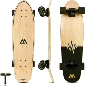 Magneto Complete Skateboard | 27.5" x 7.5" | Canadian Maple Wood | 60 MM Urethane Wheels | Double Kick Concave Deck | Kids Skateboard Cruiser Skateboards | Skateboard for Beginners, Teens & Adults