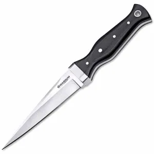 Magnum Sghian Dubh, Black Micarta, Satin Plain w-Sheath
