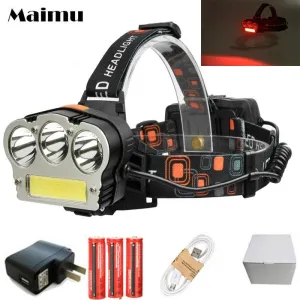 Maimu 3 Led headlamp Hunting Red light Fishing USB headlight Mobile charge head light  18650 battery flashlight head torch M04
