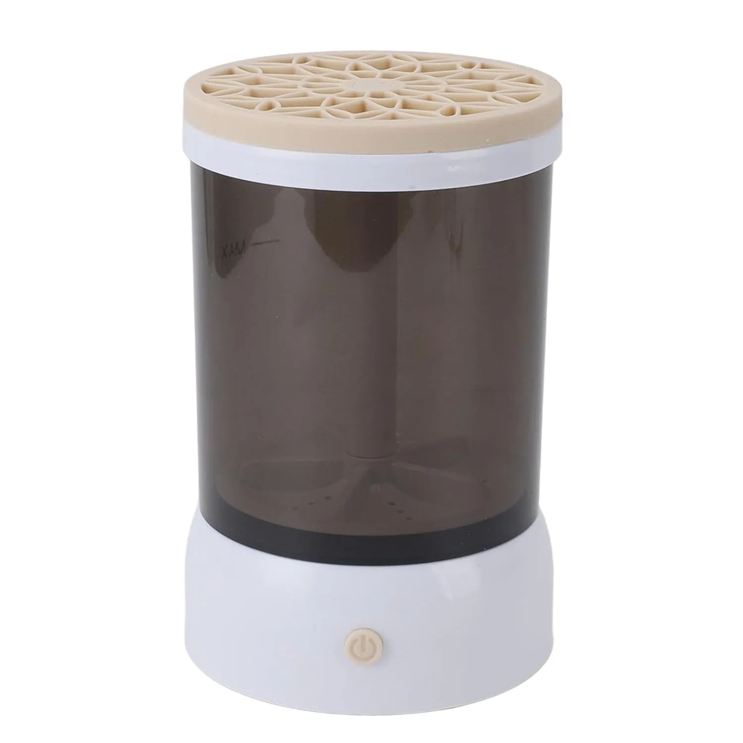 Makeup Brush Cleaner Machine, Quick Dry Semi Transparent Black Visual Body Electric Makeup Brush Cleaner ABS PC and Silicone USB Power Supply for Home (Khaki)