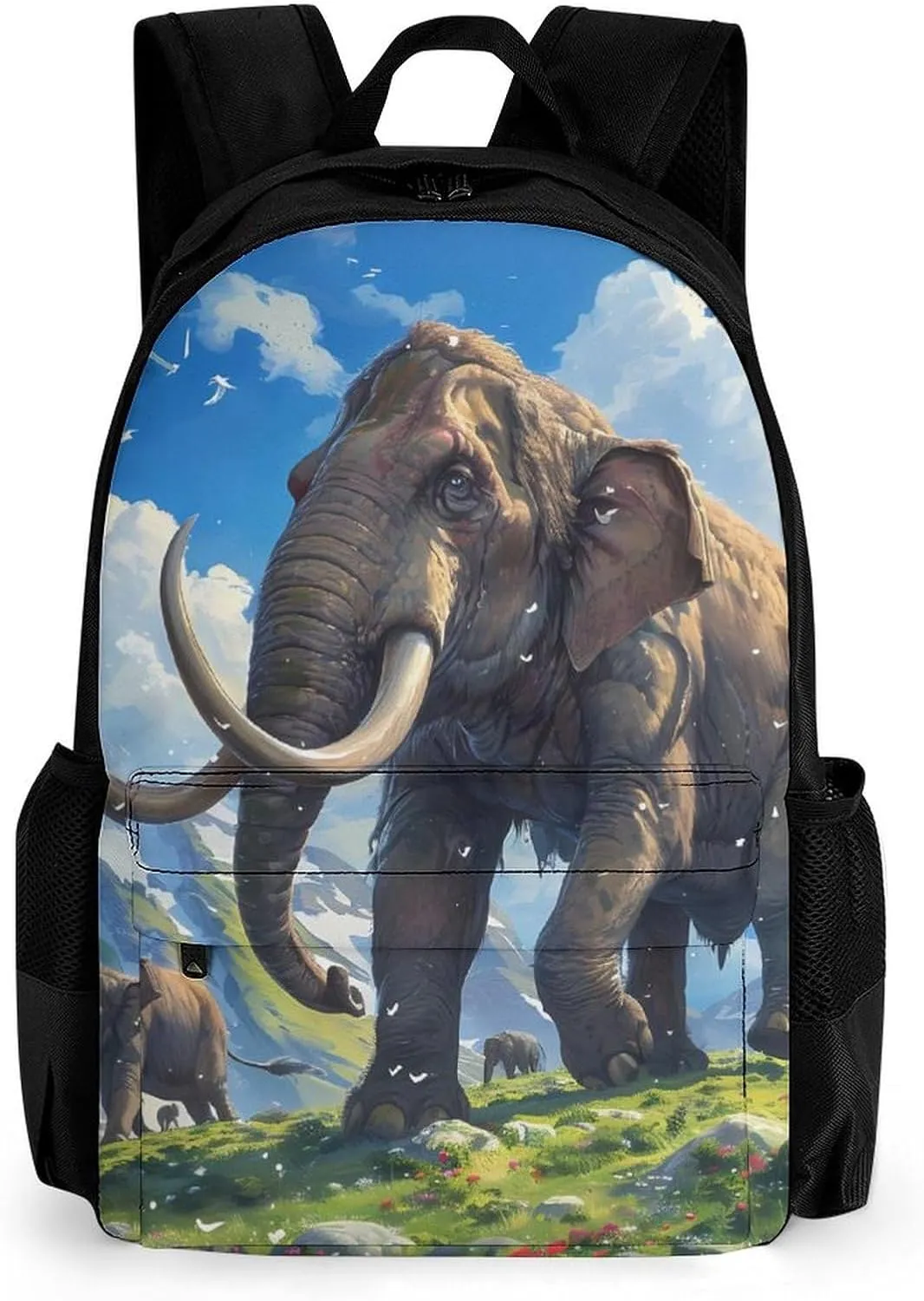 Mammoth Family Oil Painting Travel Laptop Backpack 16 Inch Computer Bag Lightweight Work Bag Daypack for Men Women