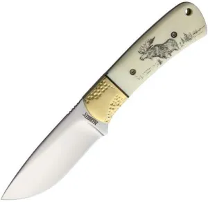 Marbles BZ011160 White Bone 3.25" Satin Hunting Fixed Blade Knife   Sheath