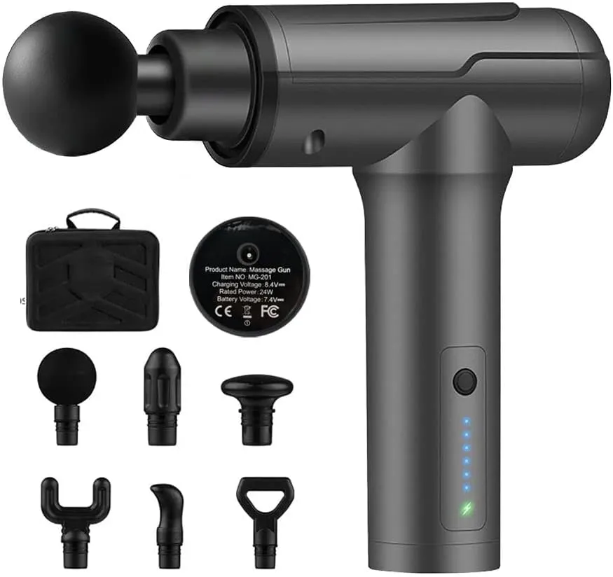 Massage Gun, Electric Back Massages for Pain Relief, 6 Adjustable Speed & 6 Specialized Massager Head, Ergonomic Desion, Chargeable Portable Handbag Muscle Massage Gun Athletes&Office Workers