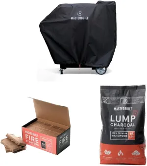 Masterbuilt Gravity Series 800 Digital Charcoal Grill Cover   Lump Charcoal   Fire Starters Bundle