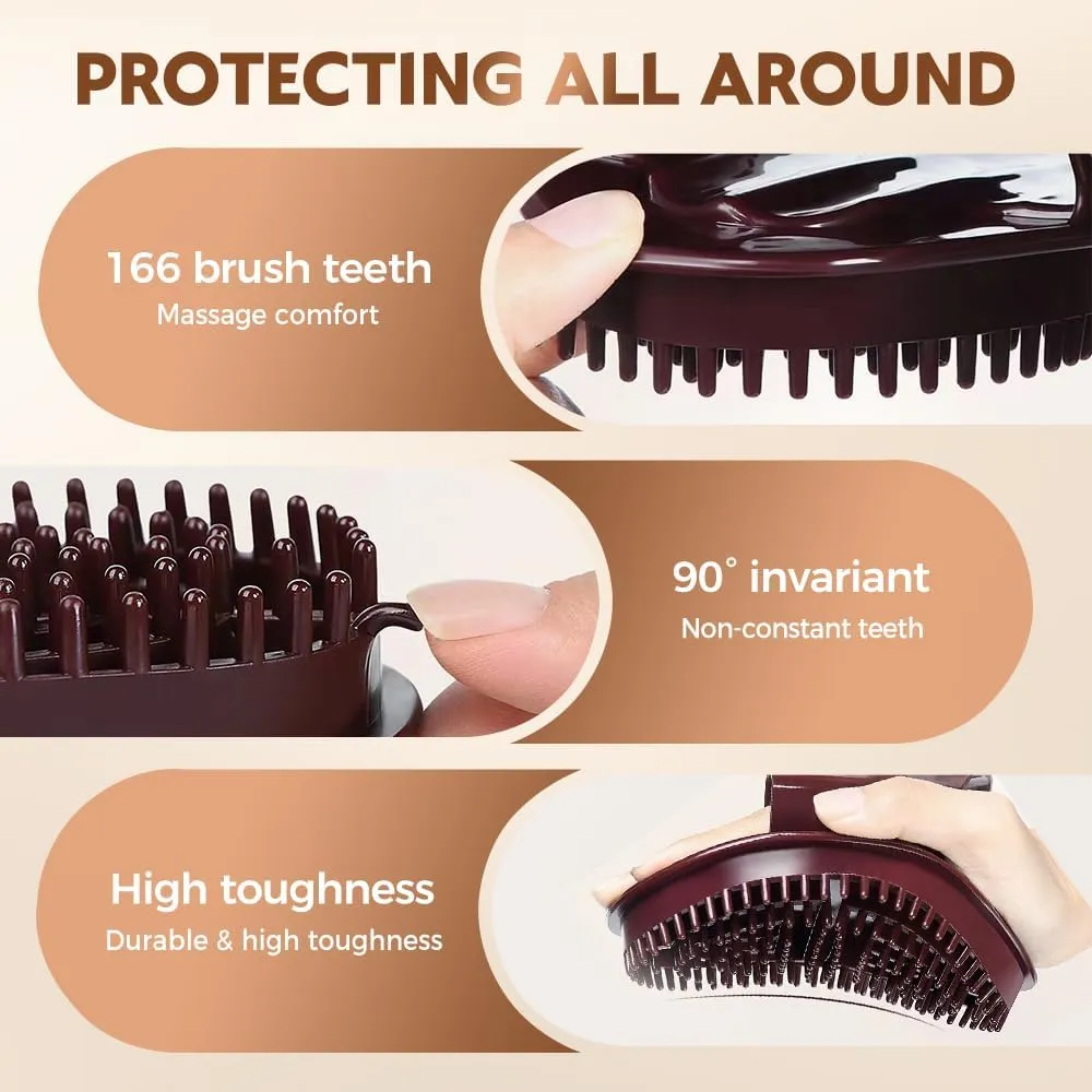 Meridian Brush Massage Brush,Beauty Salon Professional Custom Meridian Brush,Full Body Relaxation Comb,Portable Body Handheld Massage Tools (Brown  Essential Oil Set)