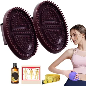 Meridian Brush Massage Brush,Beauty Salon Professional Custom Meridian Brush,Full Body Relaxation Comb,Portable Body Handheld Massage Tools (Brown  Essential Oil Set)