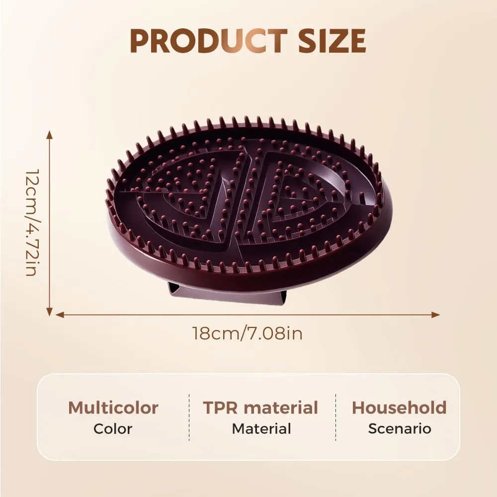 Meridian Brush Massage Brush,Beauty Salon Professional Custom Meridian Brush,Full Body Relaxation Comb,Portable Body Handheld Massage Tools (Brown  Essential Oil Set)